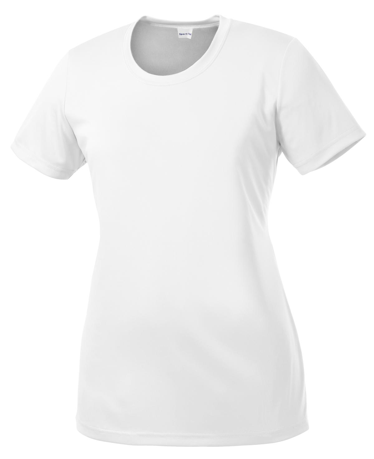 Front View of White Sport-Tek Women's PosiCharge Competitor Tee. LST350