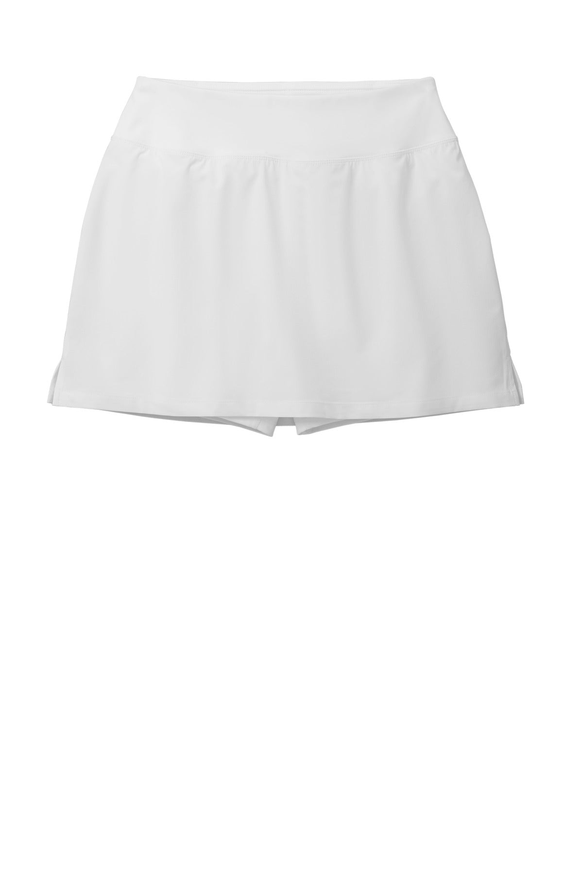 Front View of White Sport-Tek Women's Repeat Skort LST486