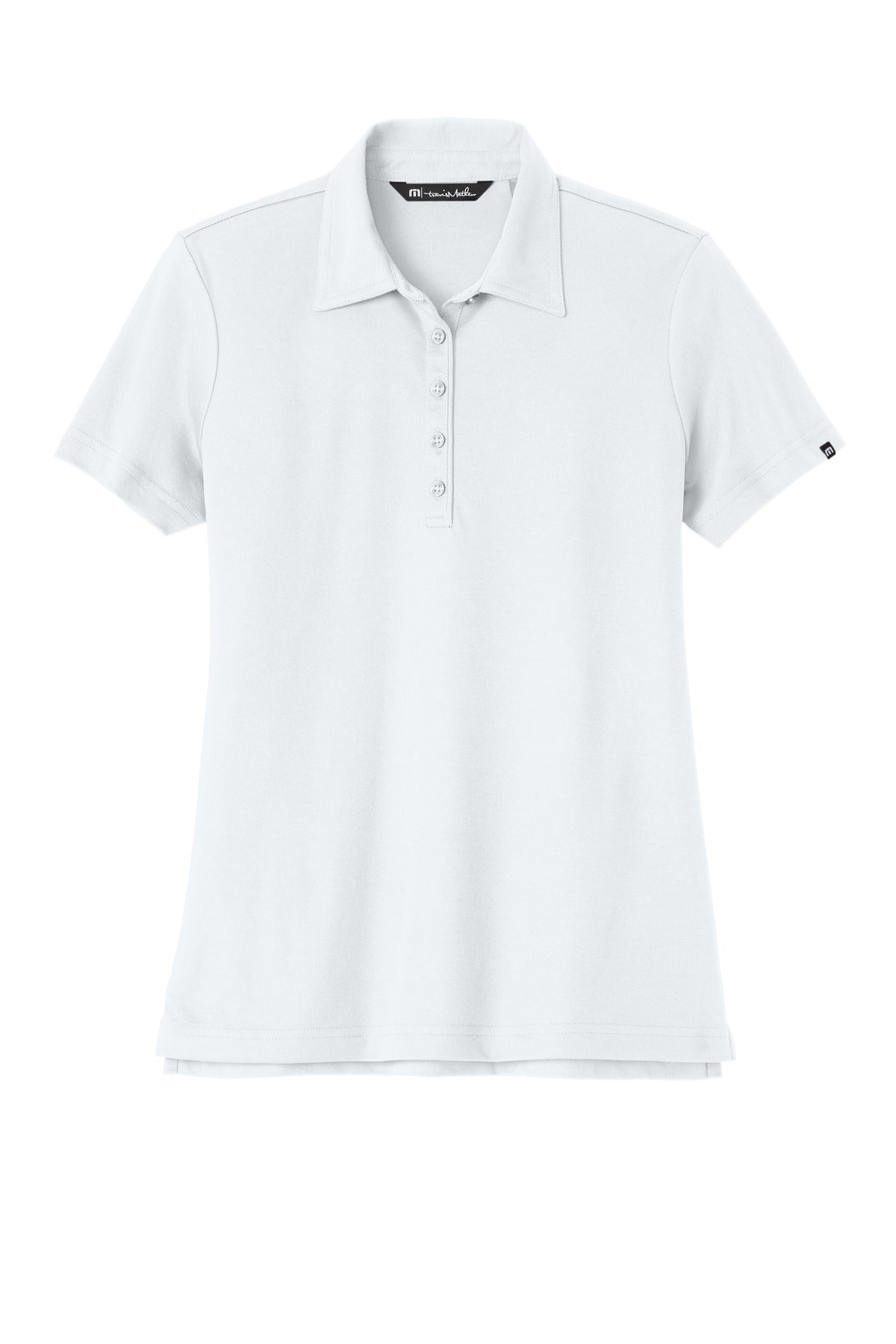 Front View of White TravisMathew Women's Oceanside Solid Polo TM1WW001
