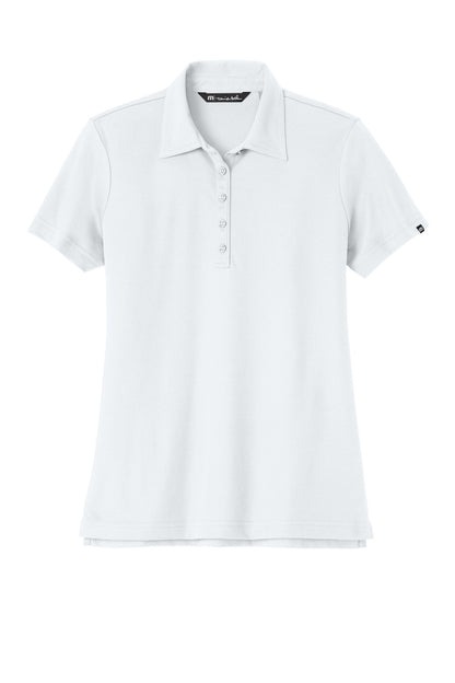 Front View of White TravisMathew Women's Oceanside Solid Polo TM1WW001