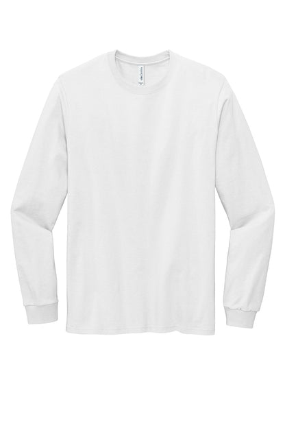 Front View of White Volunteer Knitwear All-American Long Sleeve Tee VL100LS