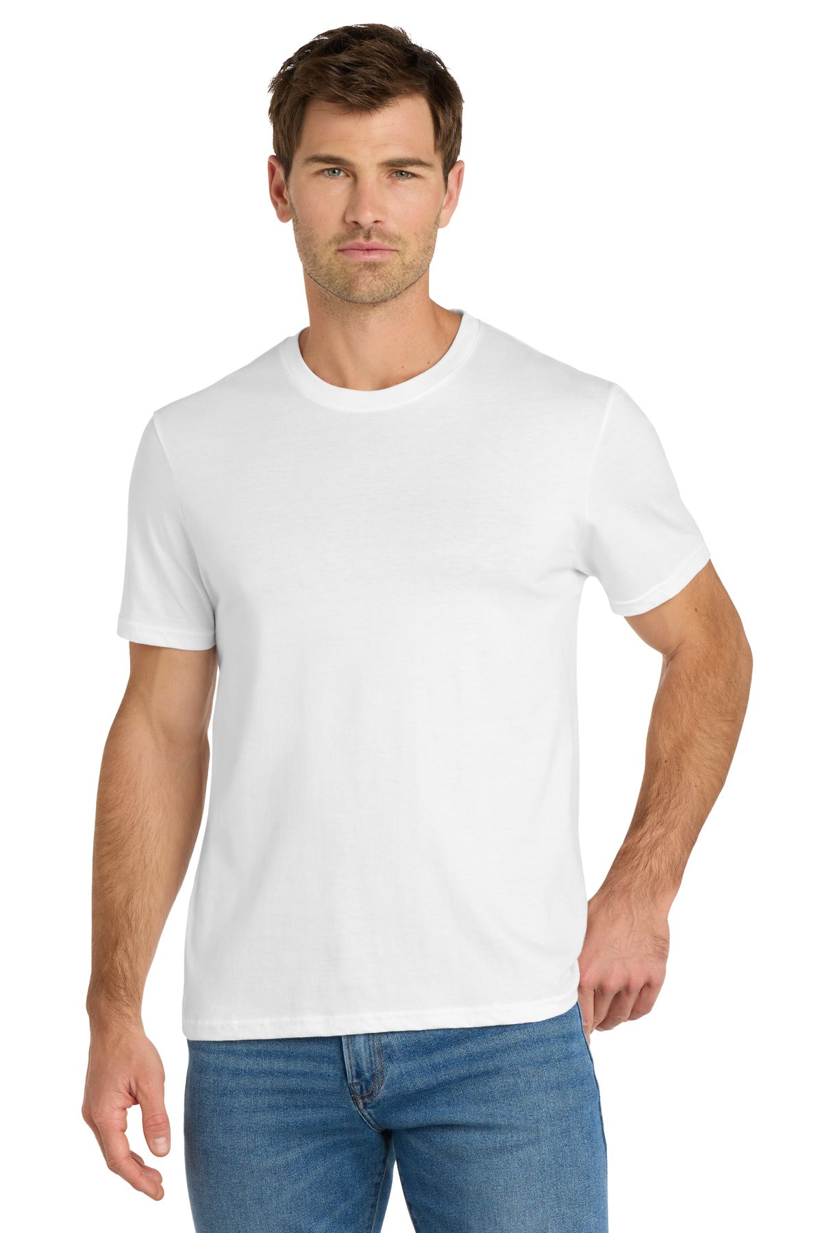 Front View of White Volunteer Knitwear Daily Tee VL45