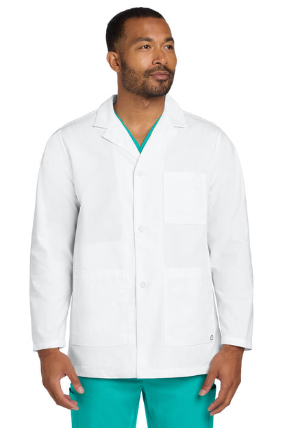 Front View of White Wink Men's Consultation Lab Coat WW5072