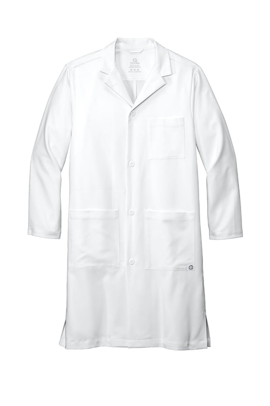 Front View of White Wink Men's Long Lab Coat WW5172