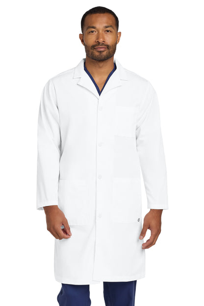 Front View of White Wink Men's Long Lab Coat WW5172