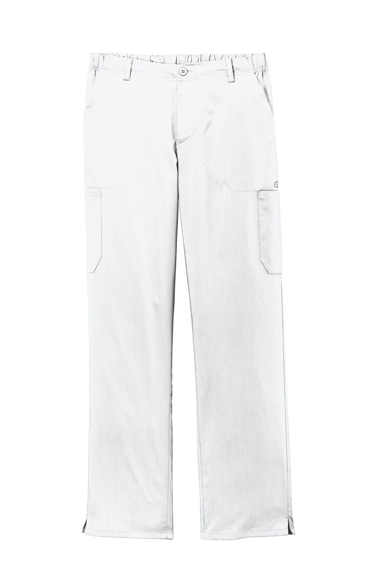Front View of White Wink Men's Premiere Flex Cargo Pant WW5058