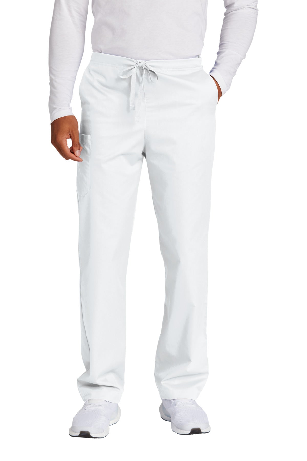 Front View of White Wink Unisex Tall WorkFlex Cargo Pant WW3150T