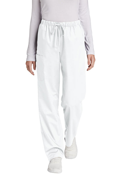 Front View of White Wink Women's Petite WorkFlex Cargo Pant WW4550P