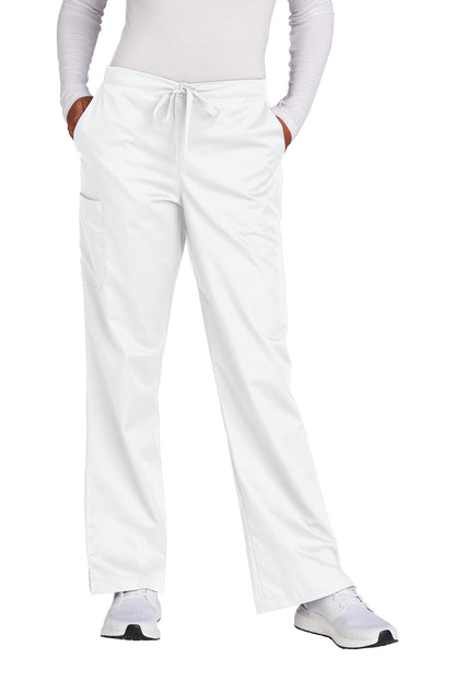 Front View of White Wink Women's Tall WorkFlex Flare Leg Cargo Pant WW4750T
