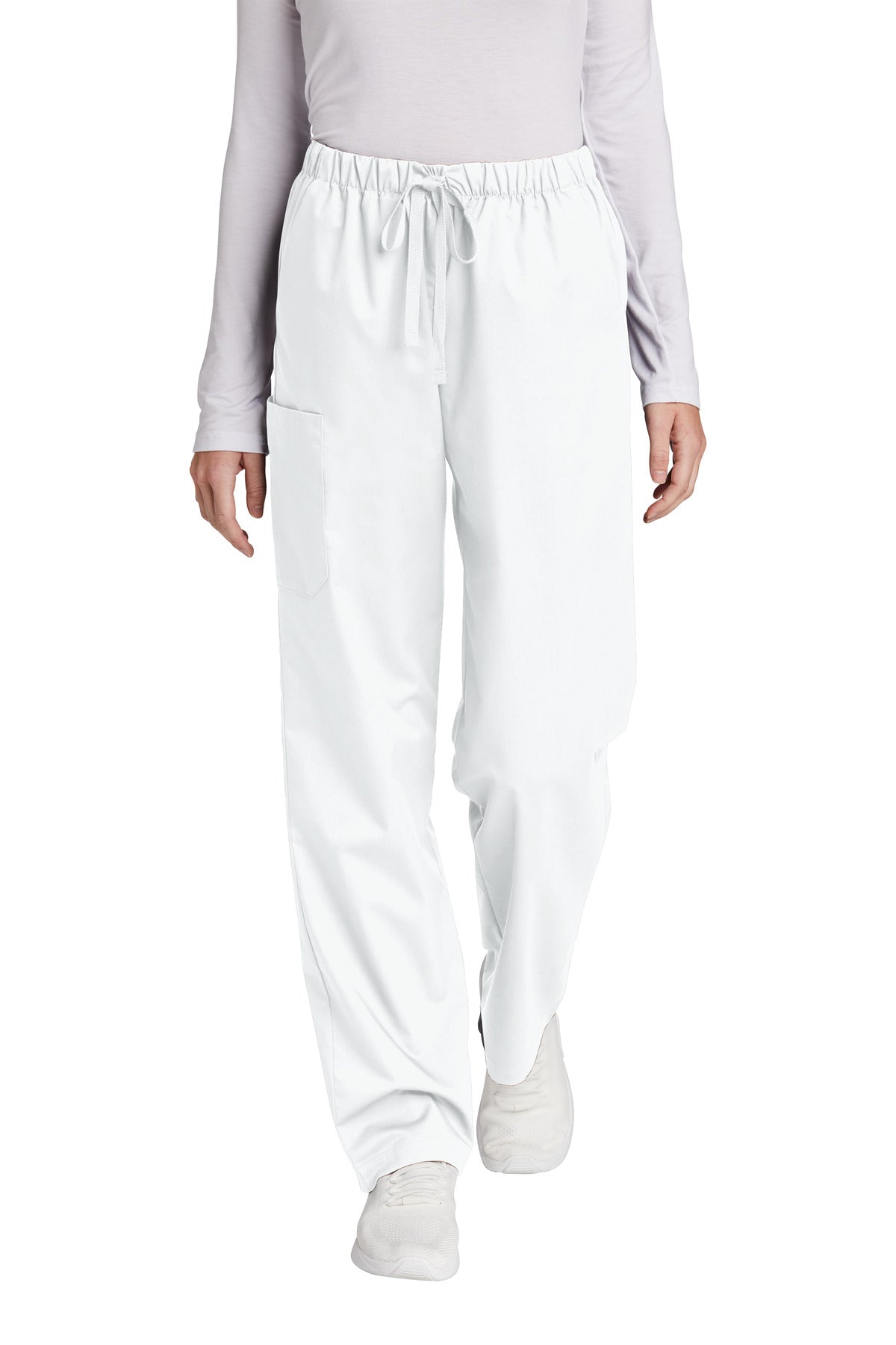 Front View of White Wink Women's WorkFlex Cargo Pant WW4550