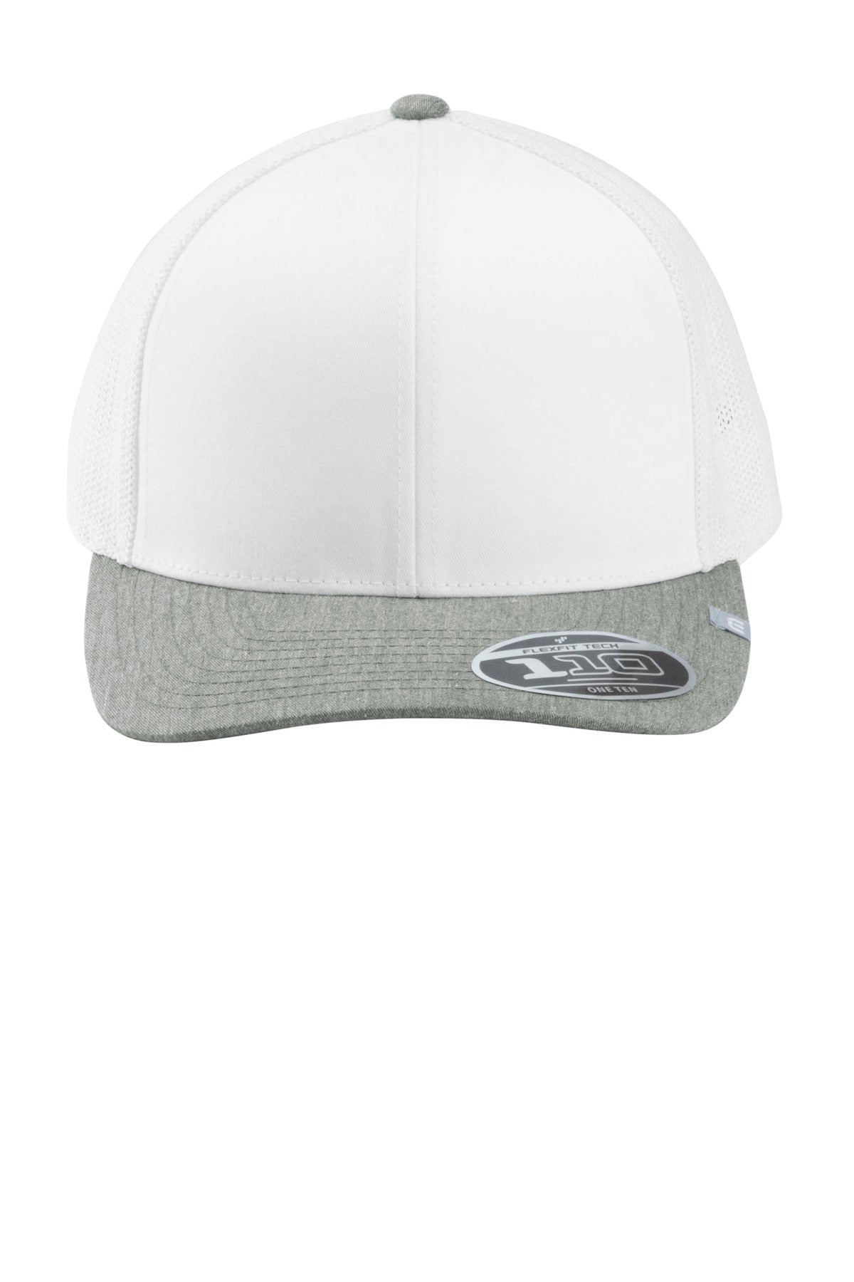 Front View of White/HtGy TravisMathew Cruz Colorblock Trucker Cap TM1MY390