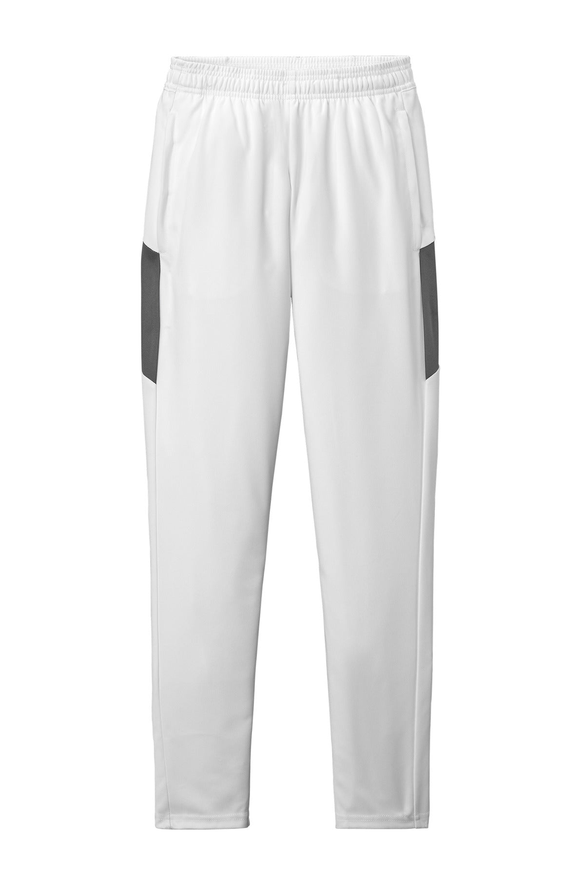 Front View of White/IrGy Sport-Tek Travel Pant PST800