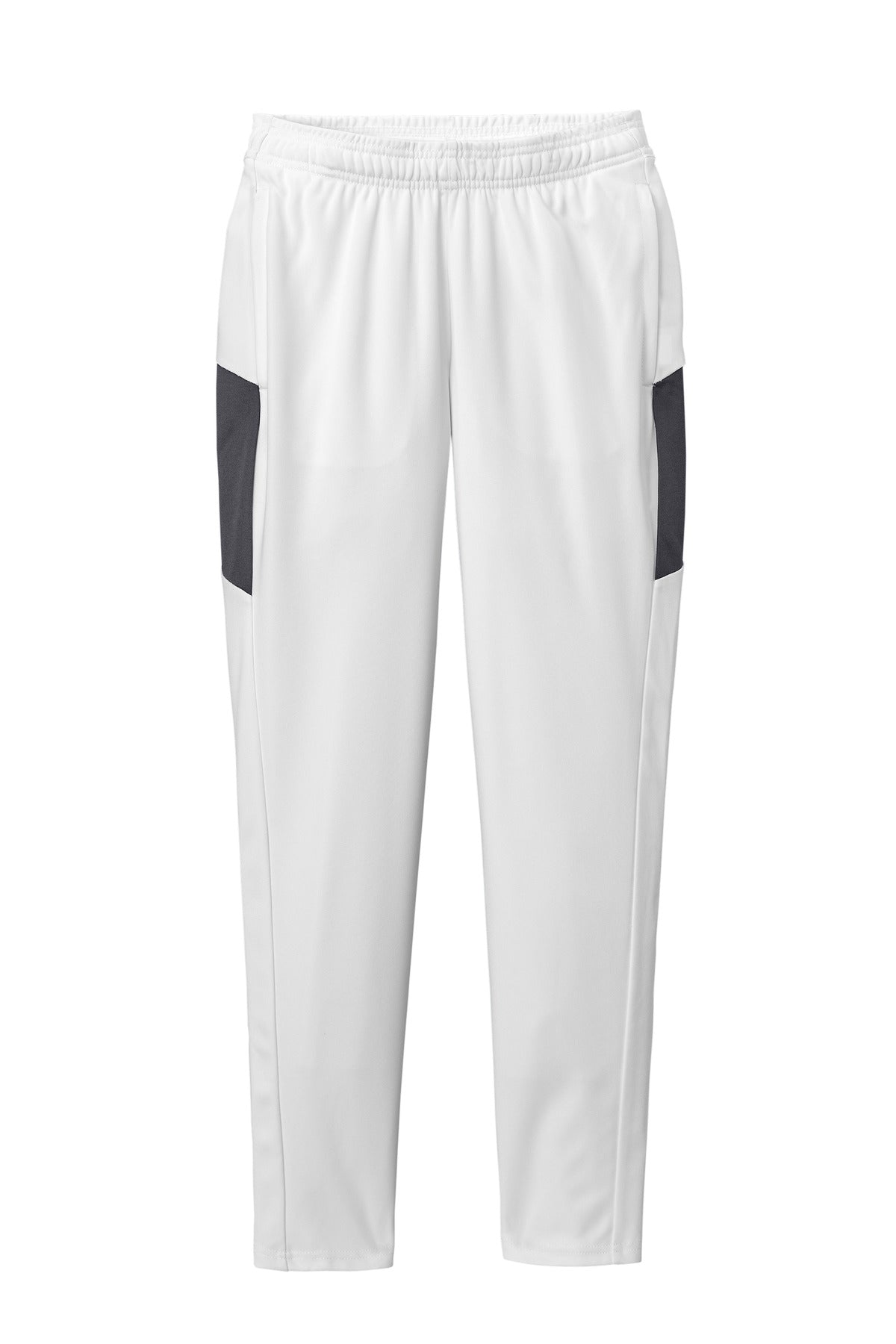 Front View of White/IrGy Sport-Tek Women's Travel Pant LPST800