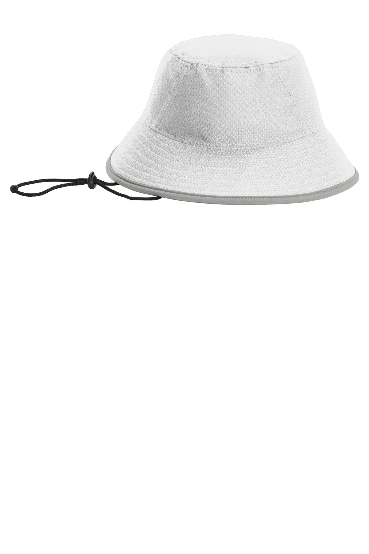Front View of White/Rains Gy New Era Hex Era Bucket Hat NE800