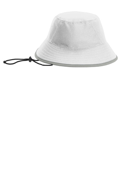 Front View of White/Rains Gy New Era Hex Era Bucket Hat NE800