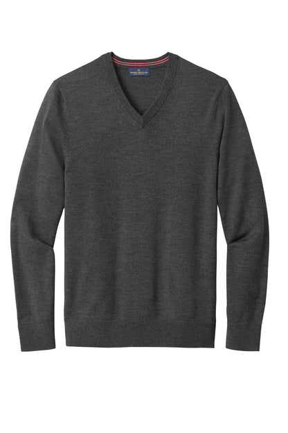 Front View of WindsorGyH Brooks Brothers Washable Merino V-Neck Sweater BB18410