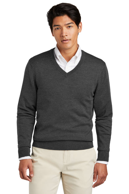 Front View of WindsorGyH Brooks Brothers Washable Merino V-Neck Sweater BB18410