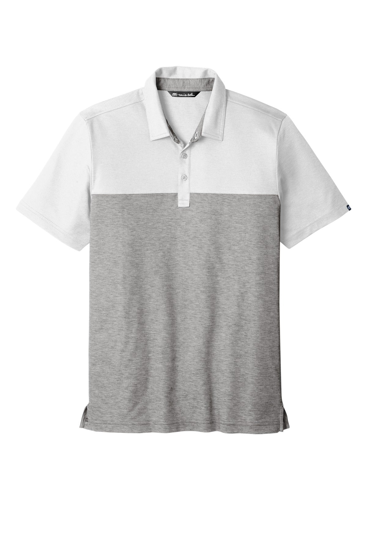 Front View of W/QuiShaGH TravisMathew Oceanside Blocked Polo. TM1MU414
