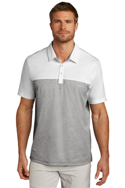 Front View of W/QuiShaGH TravisMathew Oceanside Blocked Polo. TM1MU414