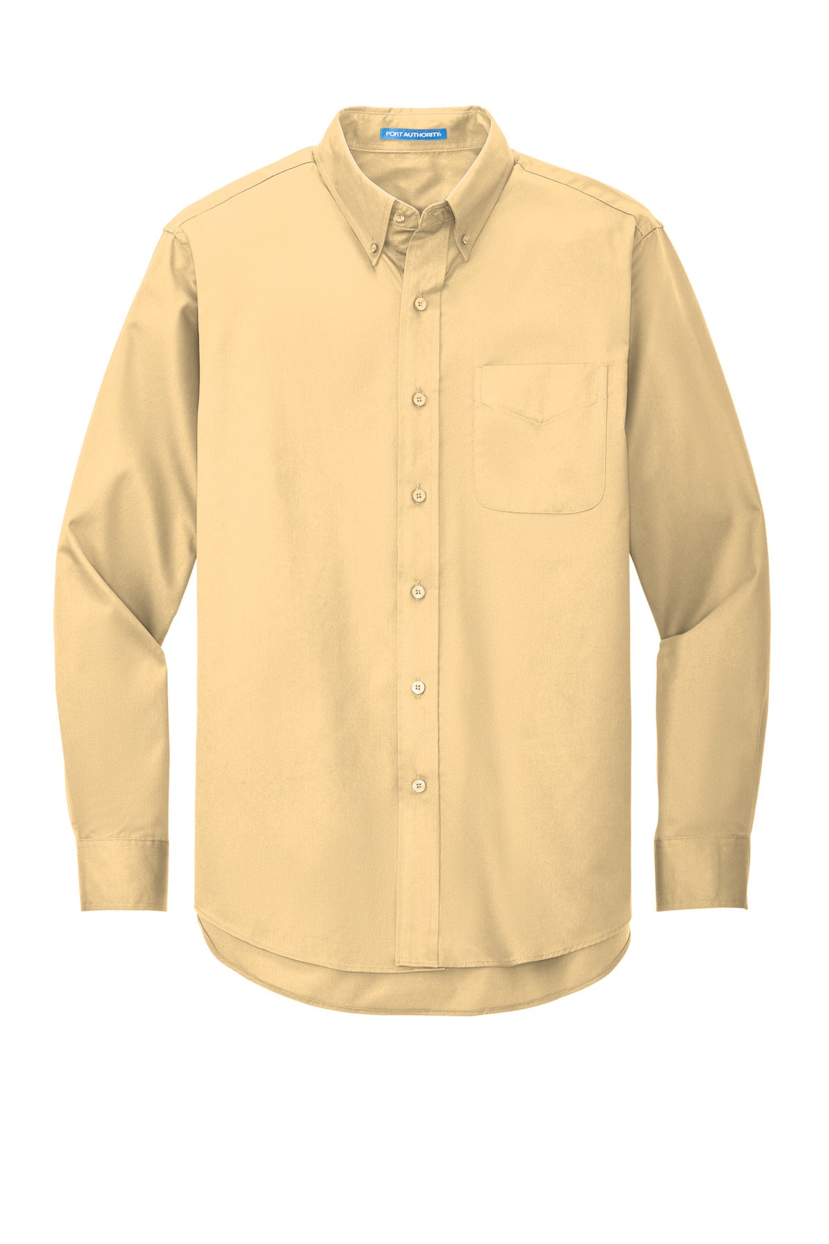 Front View of Yellow Port Authority Extended Size Long Sleeve Easy Care Shirt S608ES