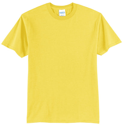 Front View of Yellow Port & Company Tall Core Blend Tee. PC55T