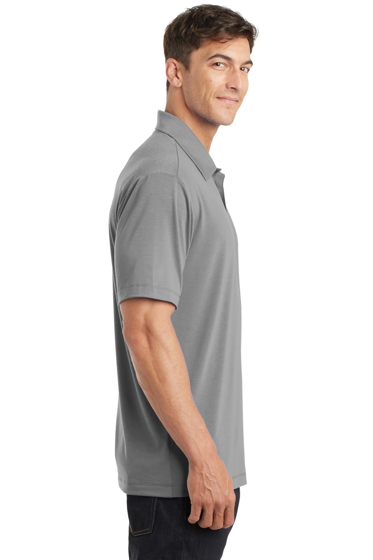 Frost Grey Port Authority Cotton Touch Performance Polo. K568