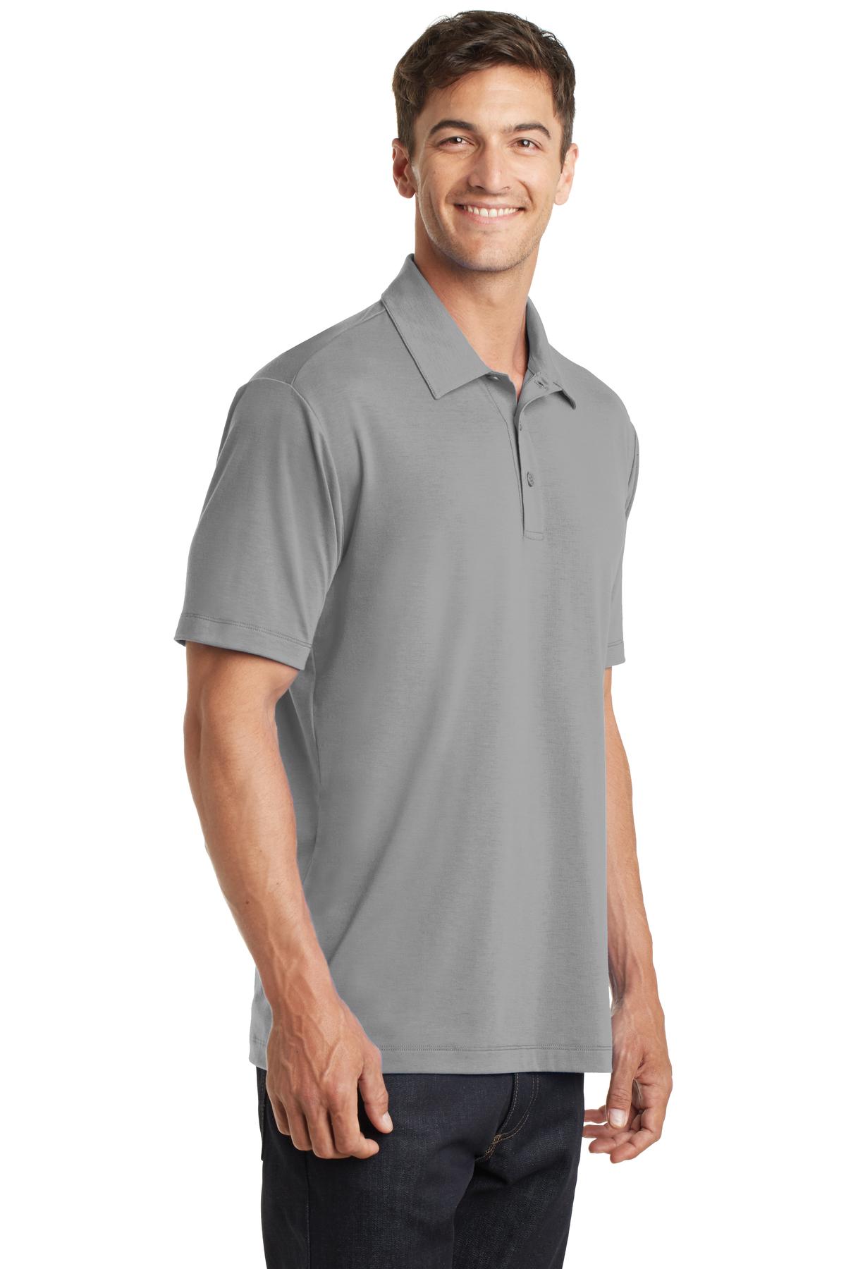 Frost Grey Port Authority Cotton Touch Performance Polo. K568