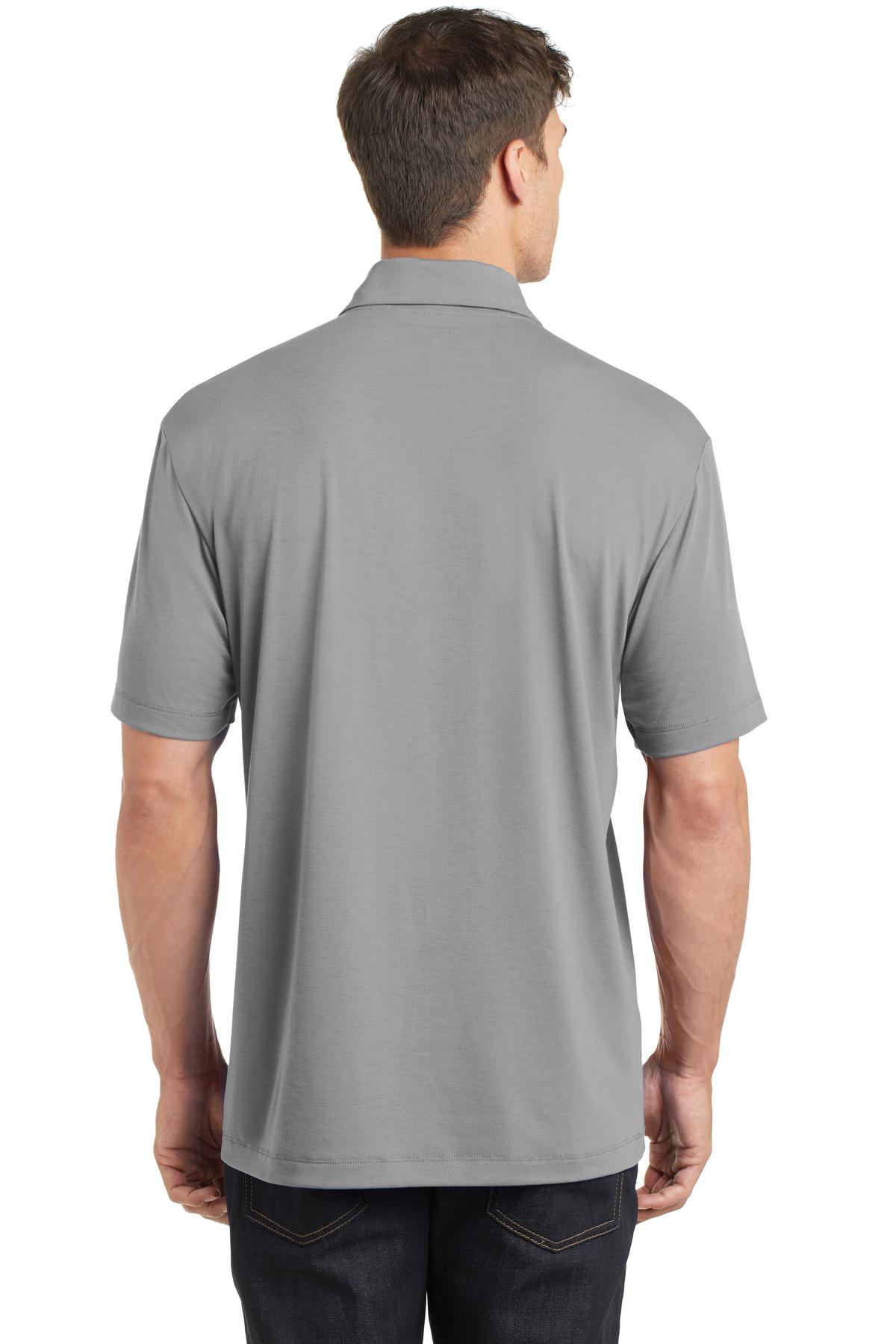 Frost Grey Port Authority Cotton Touch Performance Polo. K568