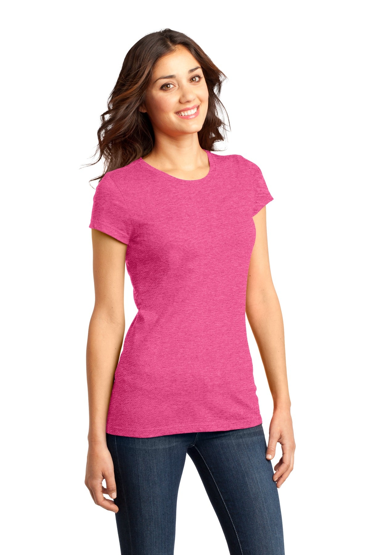 Fuchsia Frost District Women's Fitted Very Important Tee . DT6001