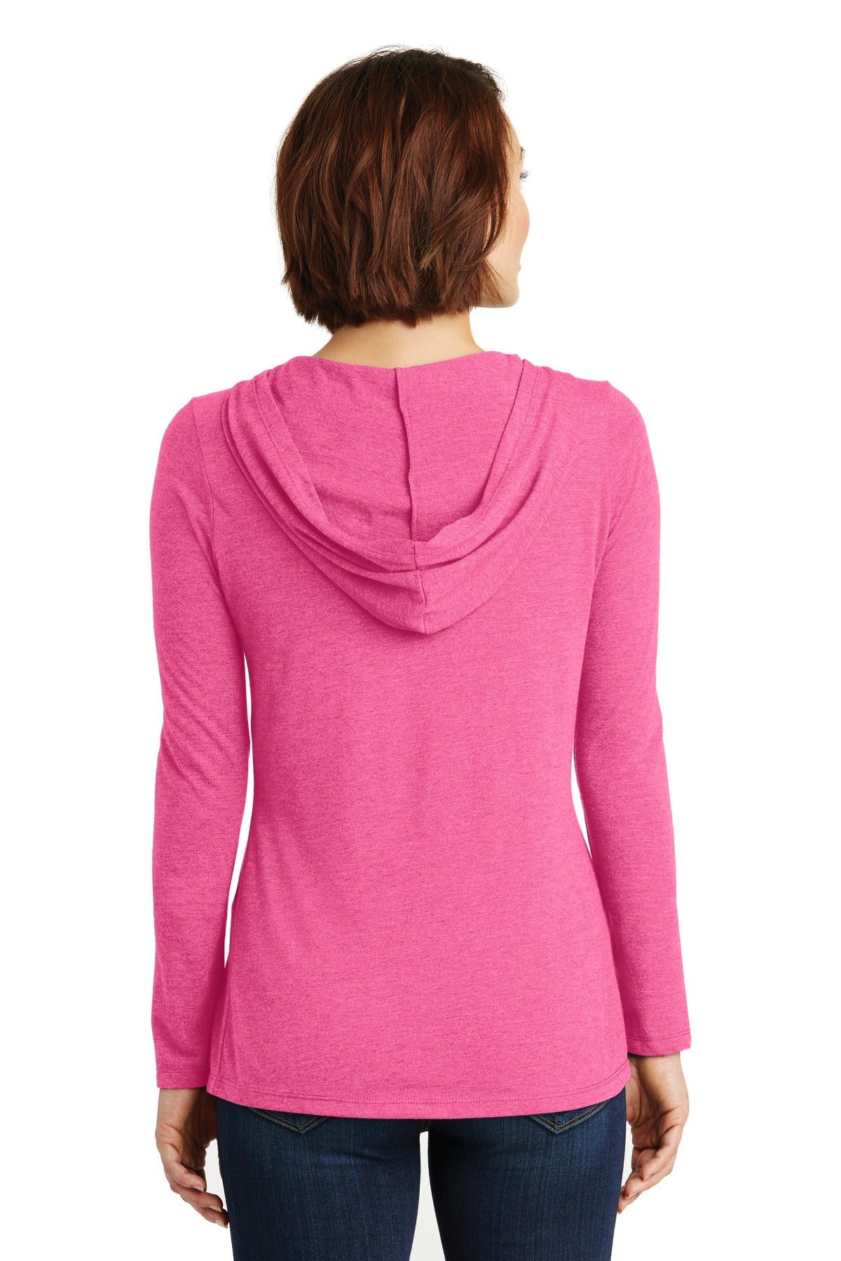 Fuchsia Frost District Women's Perfect Tri Long Sleeve Hoodie. DM139L