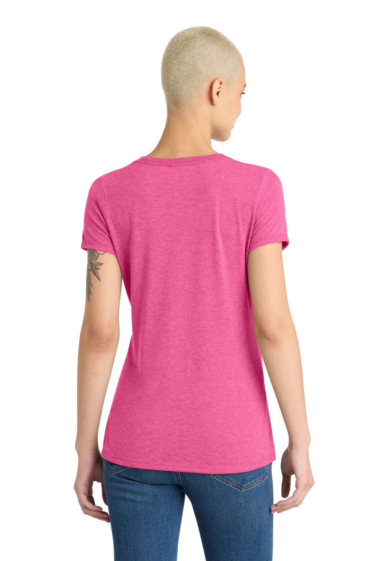 Fuchsia Frost District Women's Perfect Tri V-Neck Tee. DM1350L