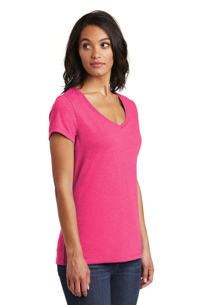 Fuchsia Frost District Women's Very Important Tee V-Neck. DT6503