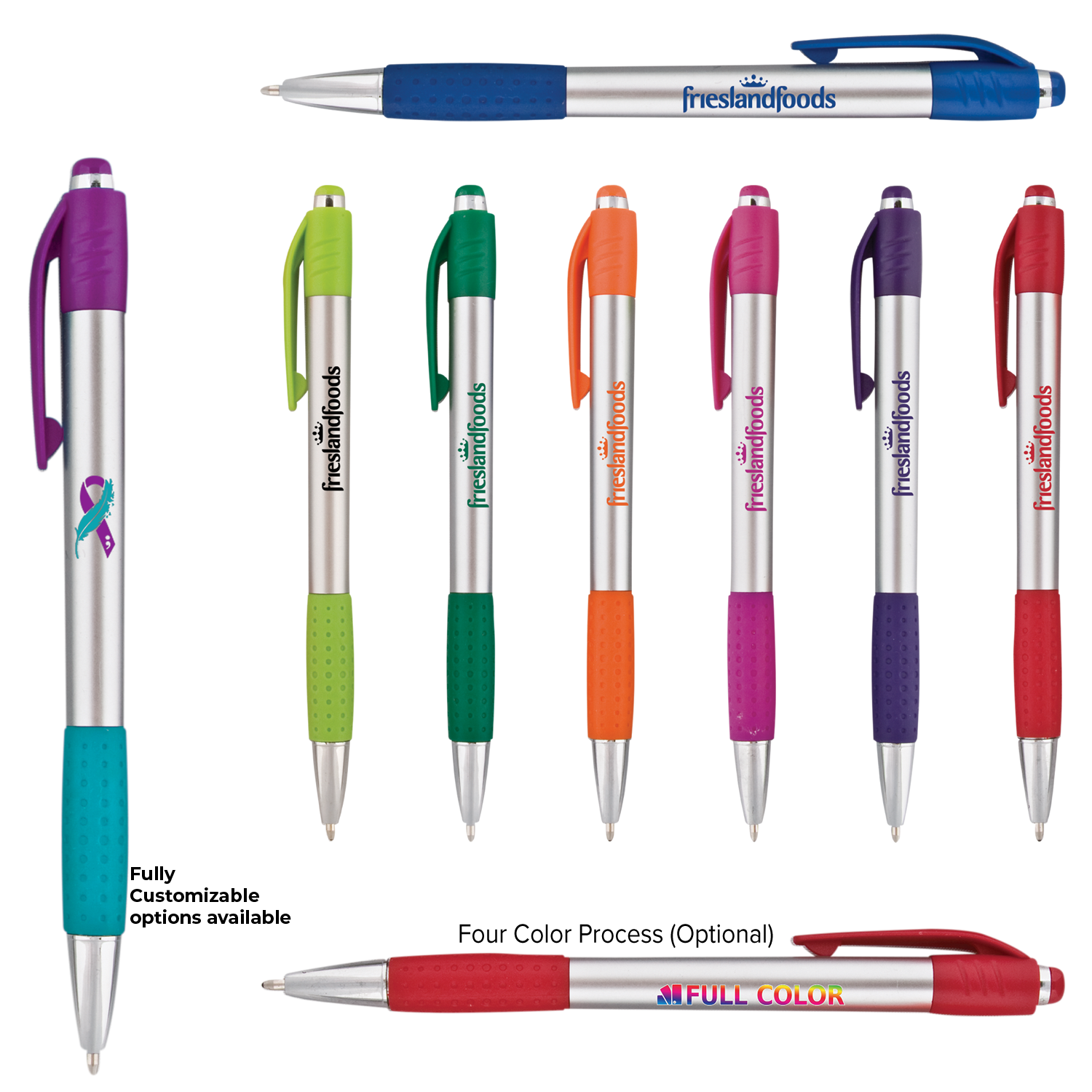 Blue Fusion Silver Gripper Pen