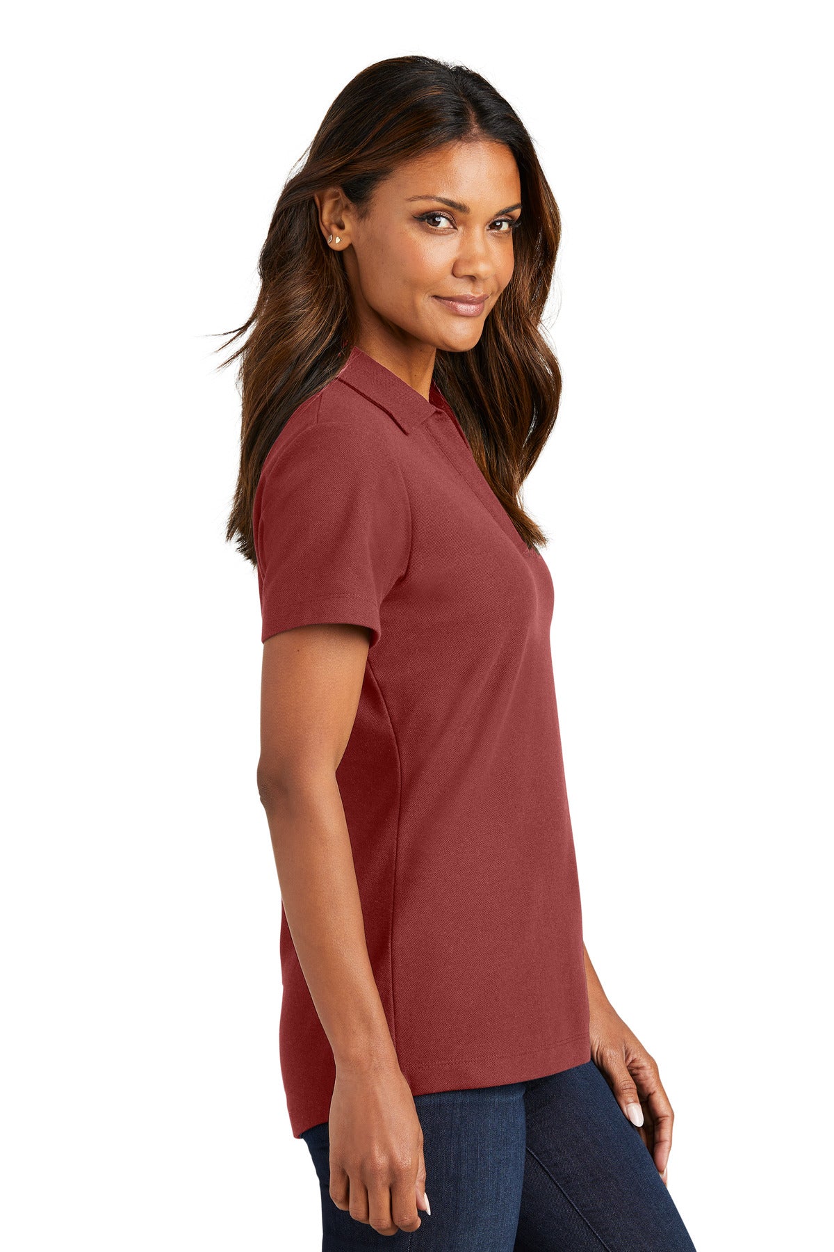 Garnet Port Authority Women's C-FREE Cotton Blend Pique Polo LK867