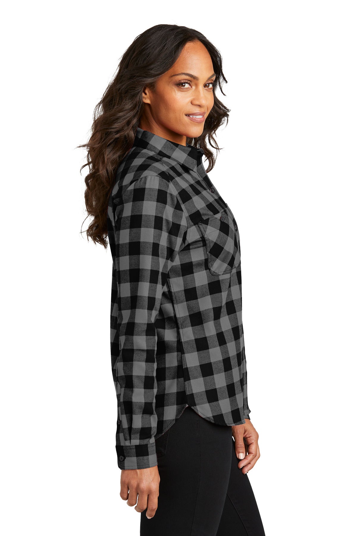 G/BkBfflCk Port Authority Women's Plaid Flannel Shirt LW669