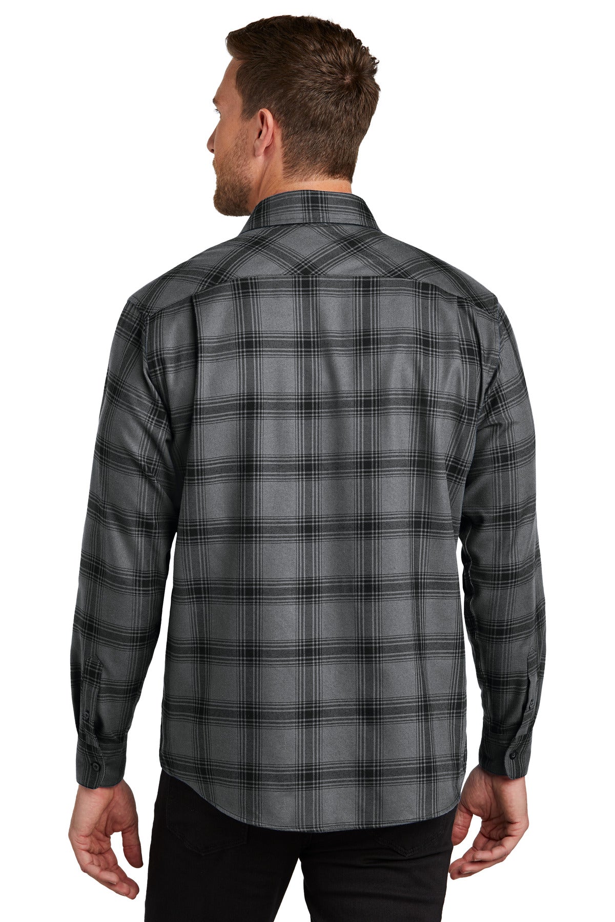 G/BkOpnPld Port Authority Plaid Flannel Shirt. W668