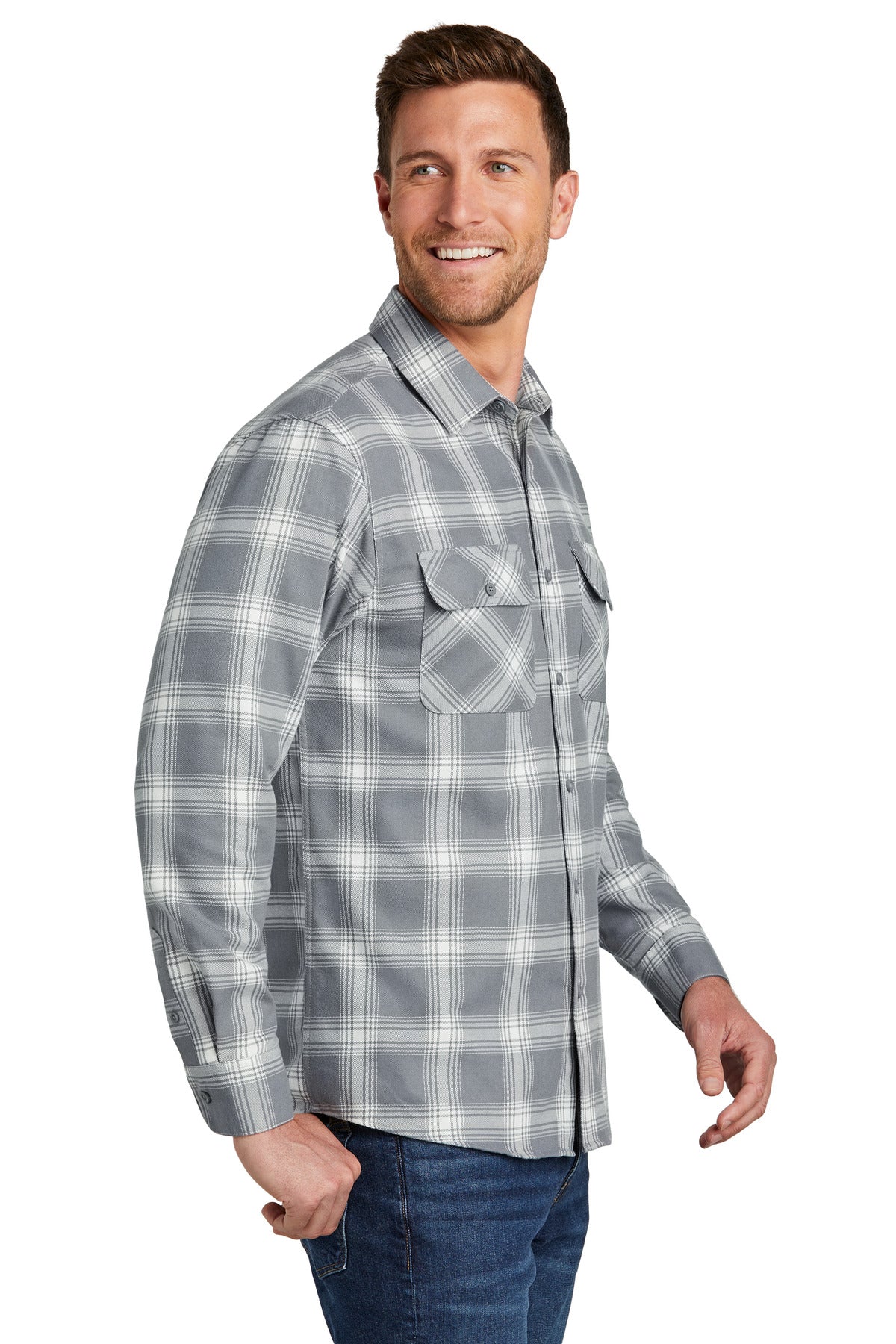 G/CrOpnPld Port Authority Plaid Flannel Shirt. W668