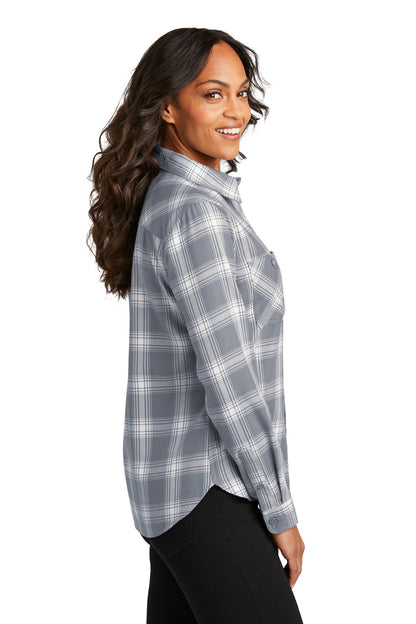 G/CrOpnPld Port Authority Women's Plaid Flannel Shirt LW669