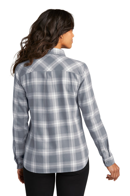 G/CrOpnPld Port Authority Women's Plaid Flannel Shirt LW669