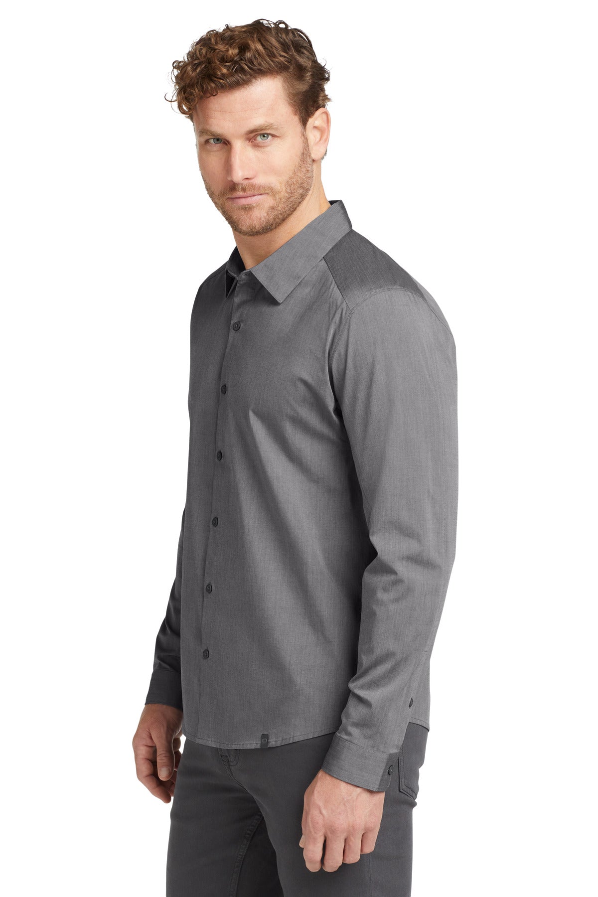 Gear Grey Hthr OGIO Commuter Woven Shirt. OG1002