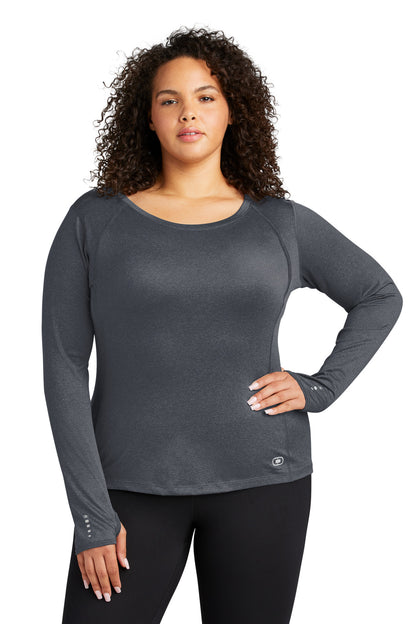 Gear Grey OGIO Women's Long Sleeve Pulse Crew. LOE321