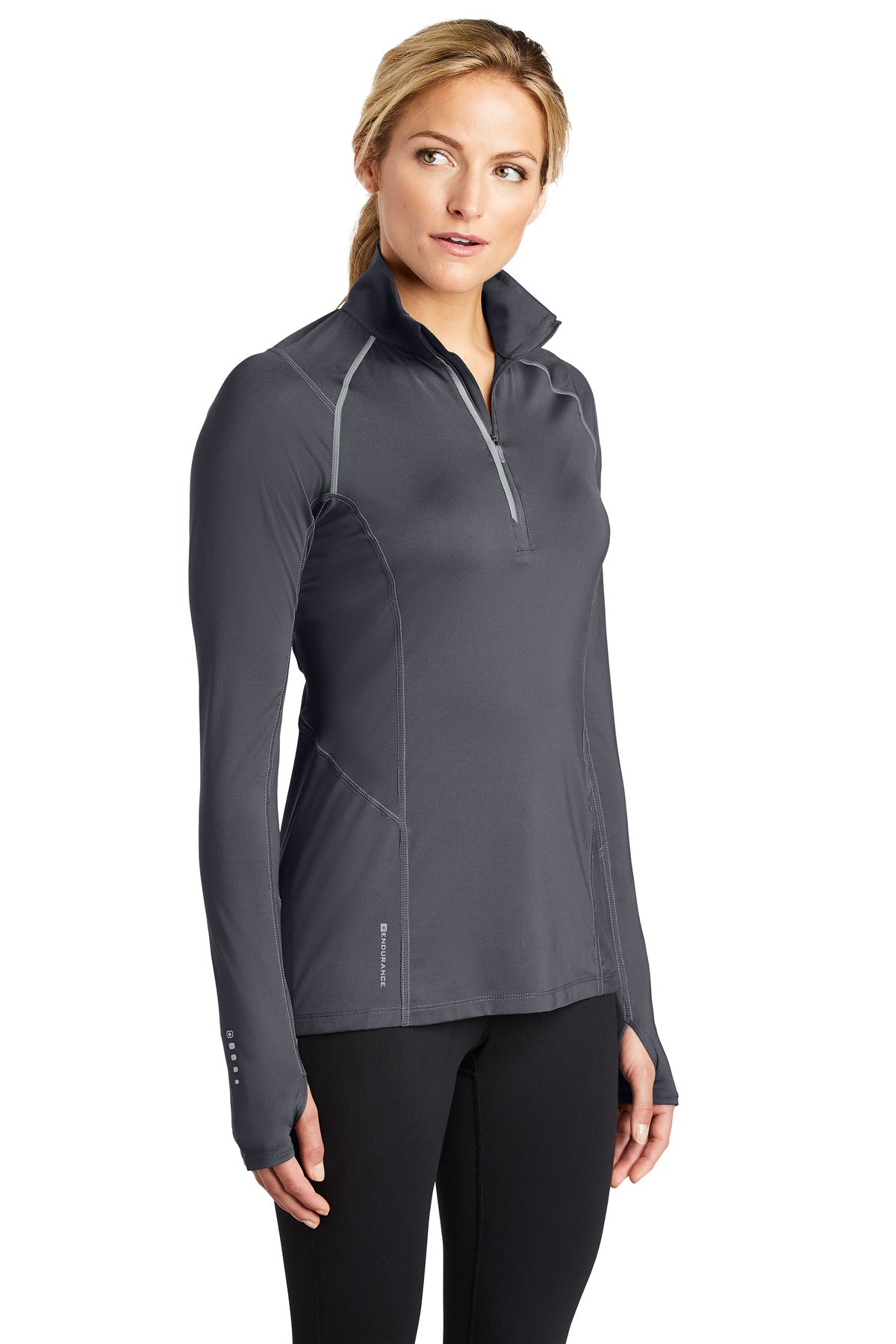 Gear Grey OGIO Women's Nexus 1/4-Zip Pullover. LOE335