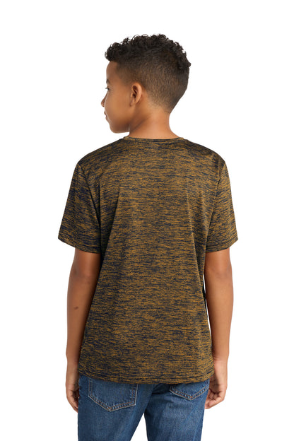 Gold-Black Ele Sport-Tek Youth PosiCharge Electric Heather Tee. YST390