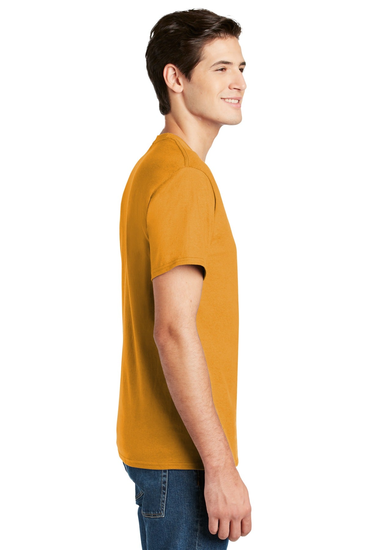 Gold Hanes - Authentic 100% Cotton T-Shirt with Pocket. 5590