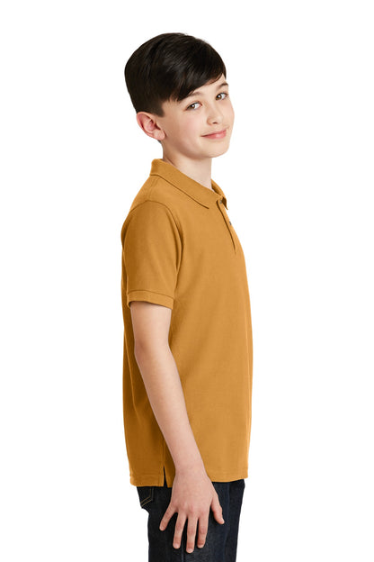 Gold Port Authority Youth Silk Touch Polo. Y500