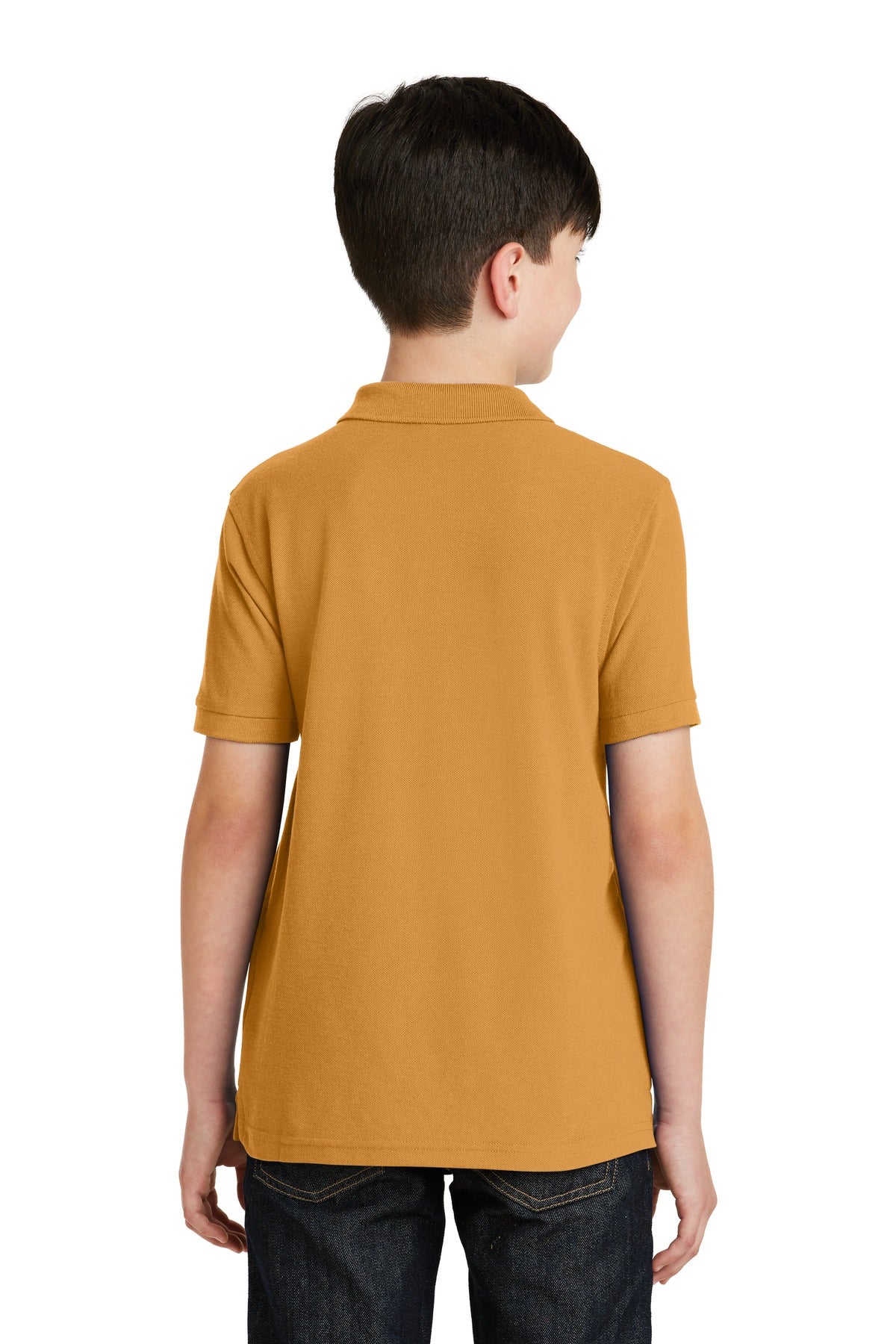 Gold Port Authority Youth Silk Touch Polo. Y500