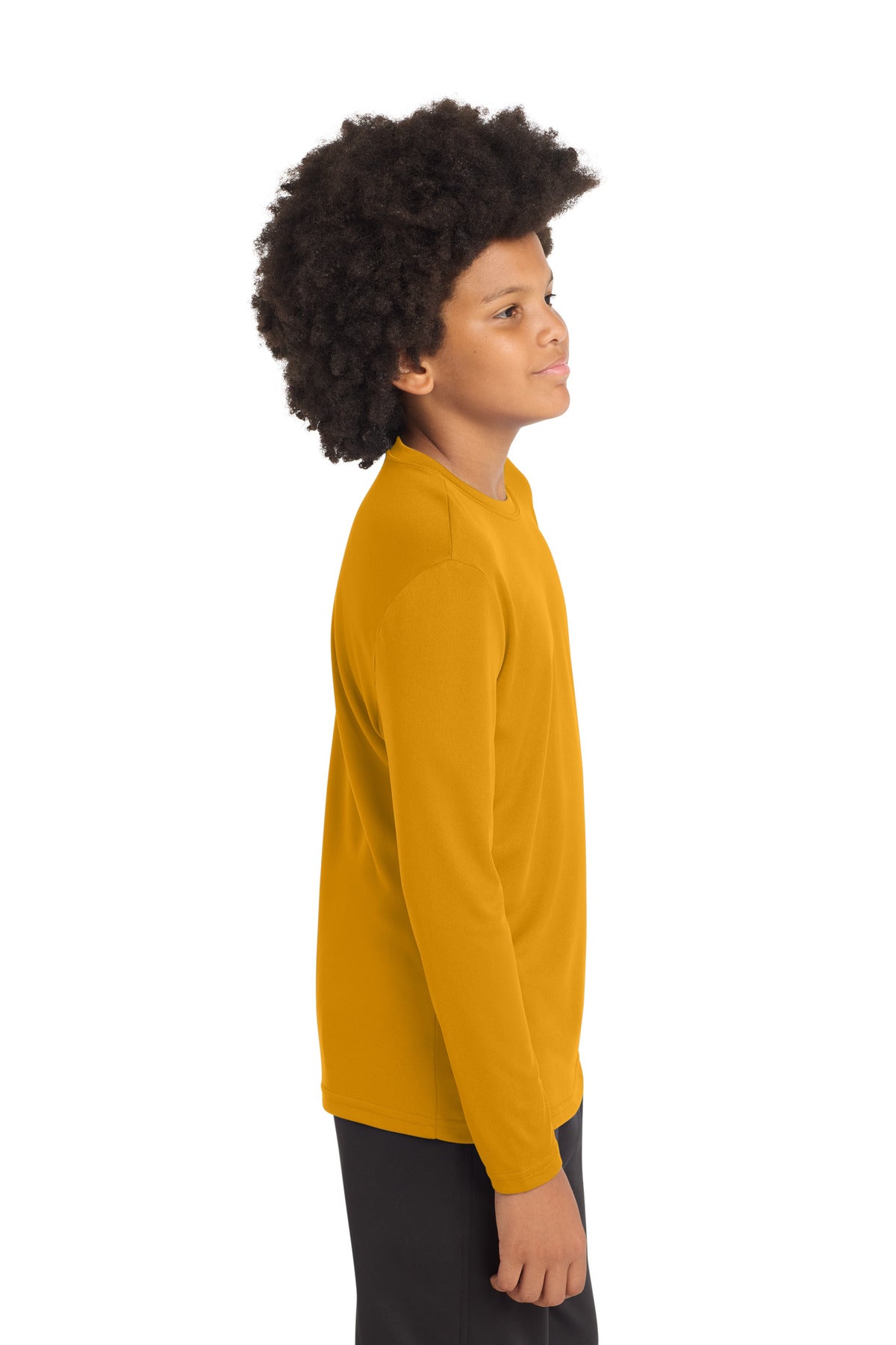 Gold Sport-Tek Youth Long Sleeve PosiCharge Competitor Tee. YST350LS