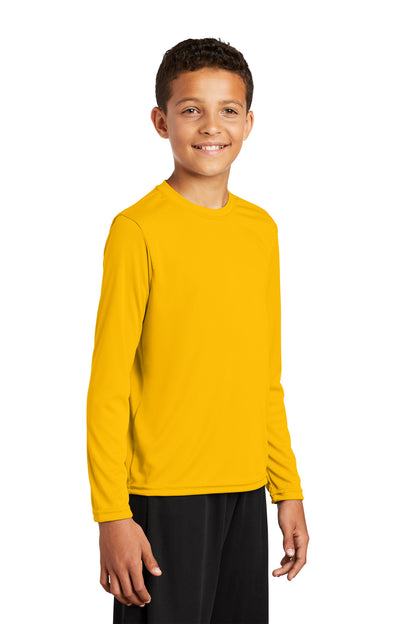 Gold Sport-Tek Youth Long Sleeve PosiCharge Competitor Tee. YST350LS