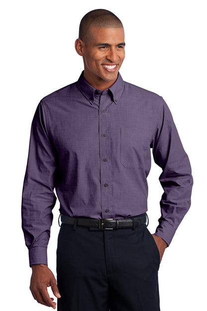 Grape Harvest Port Authority Crosshatch Easy Care Shirt. S640