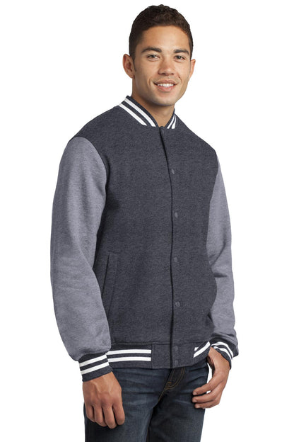 Graph He/VntHe Sport-Tek Fleece Letterman Jacket. ST270